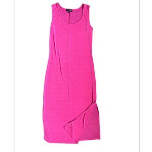 See You Monday Hot Pink‎ Slinky Slit Maxi Dress Size Large